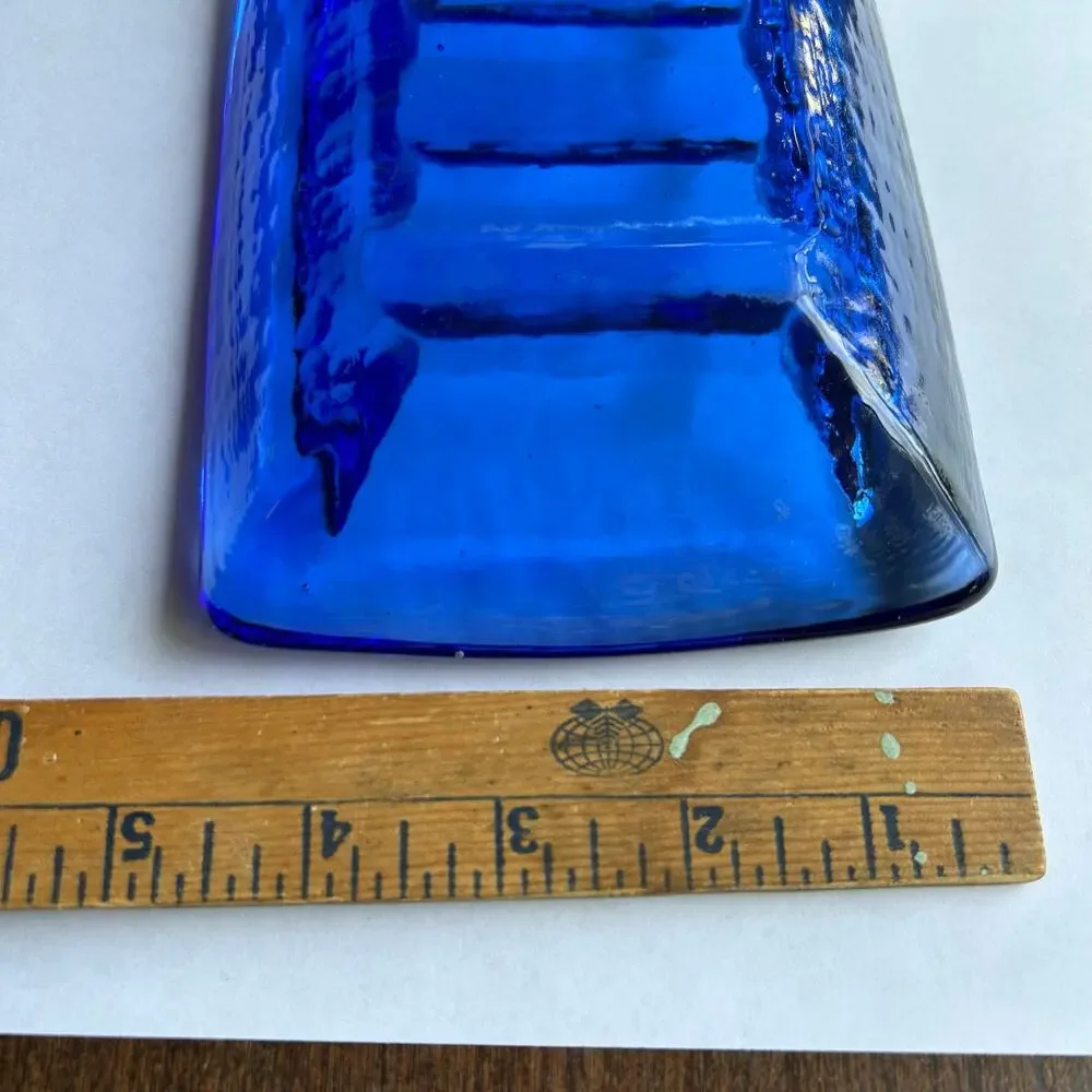 Fire and Light Cobalt Blue Soap dish recycled glass